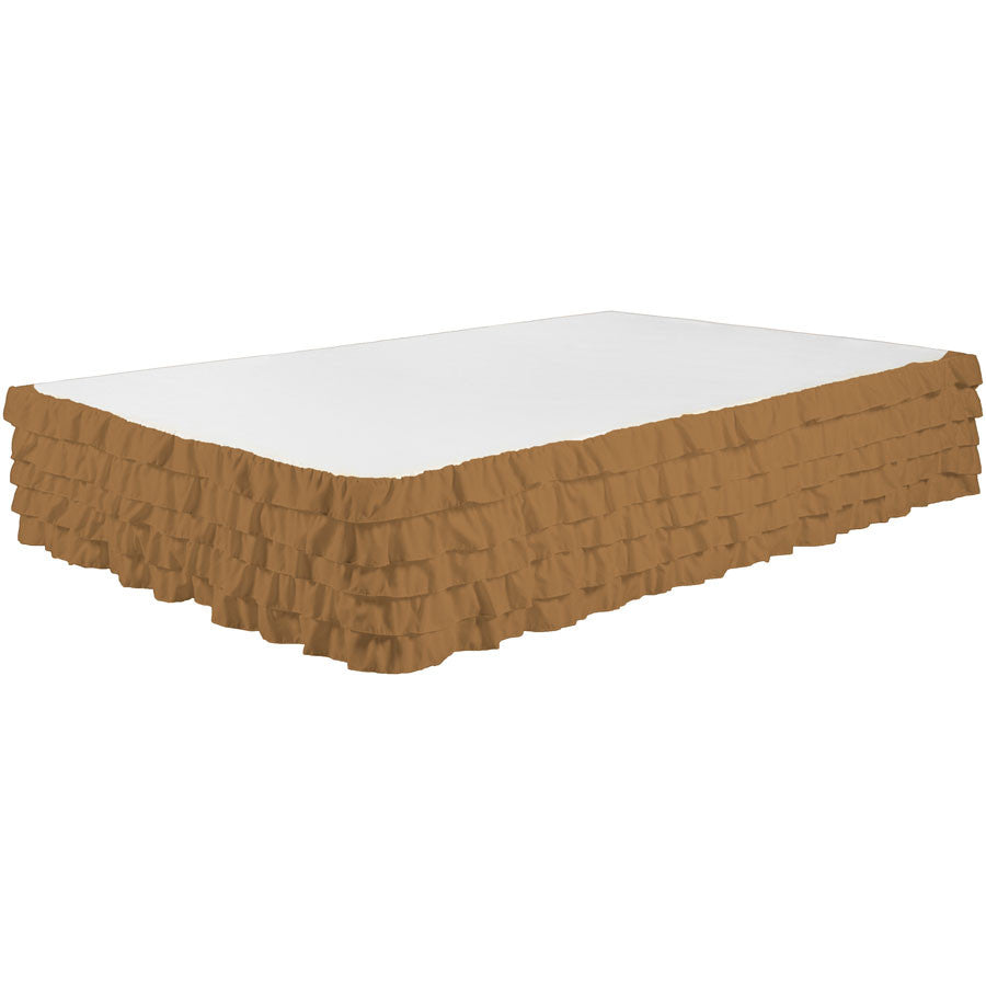 Bed Skirt Tiered Dust Ruffle Microfiber with 14” Drop