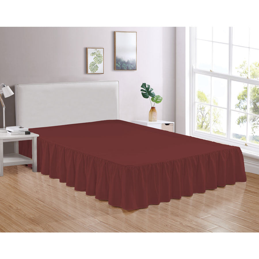 Traditional Gathered Bed Skirt Dust Ruffle Microfiber with 14” Drop
