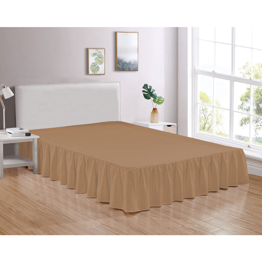 Traditional Gathered Bed Skirt Dust Ruffle Microfiber with 14” Drop