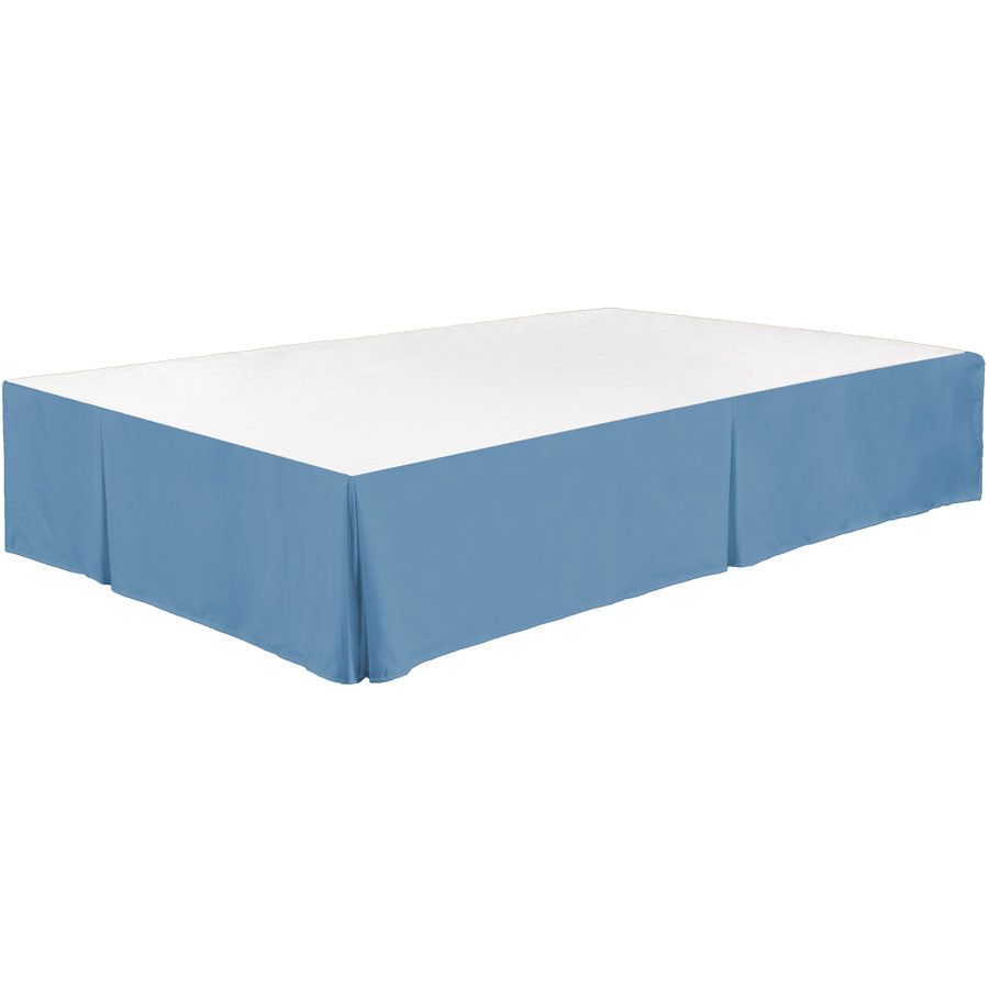BLUE Bed Skirt Dust Ruffle with Pleated Corners 100% Brushed Microfiber with 14” Drop in USA, California, New York, New York City, Los Angeles, San Francisco, Pennsylvania, Washington DC, Virginia, Maryland