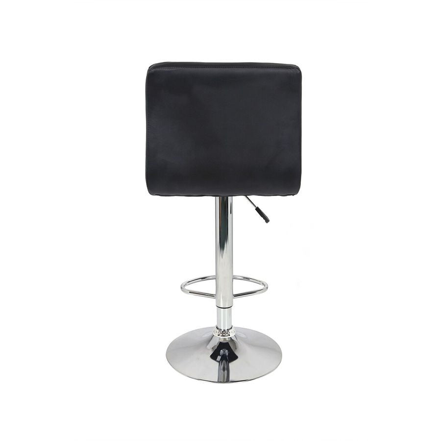 Set of 2 Adjustable Swivel Bar Stools Black Color