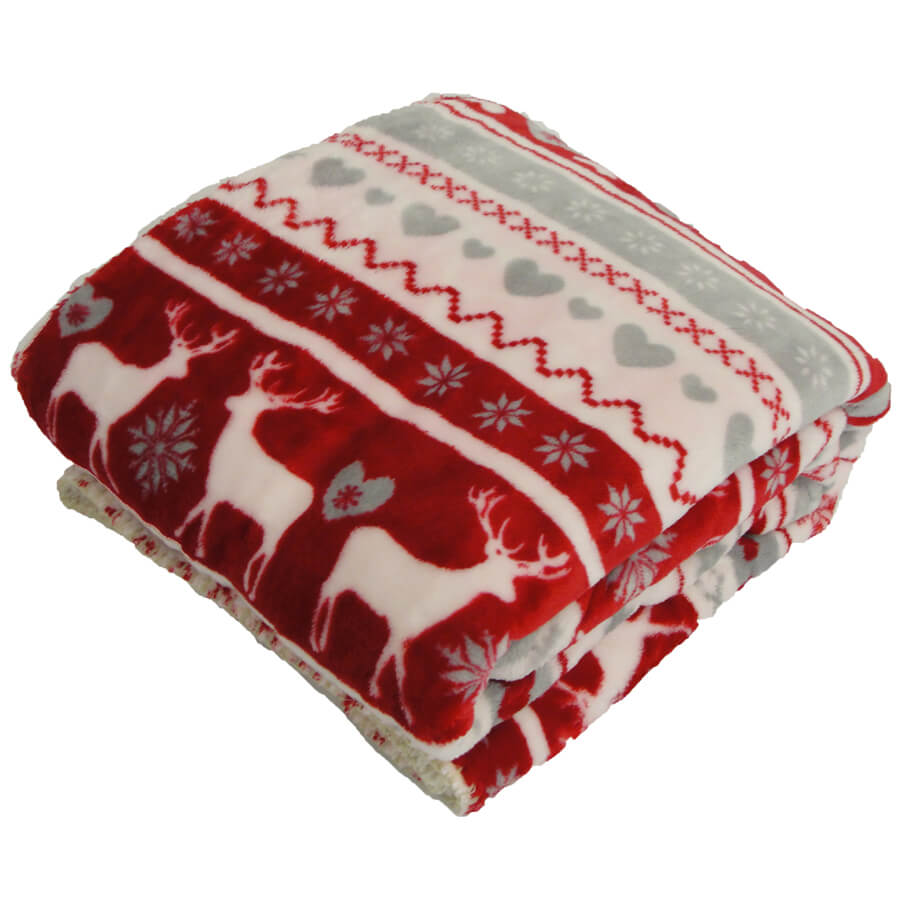 Legacy Decor Fleece Throw Blanket Scarelt Red 50" X 60"