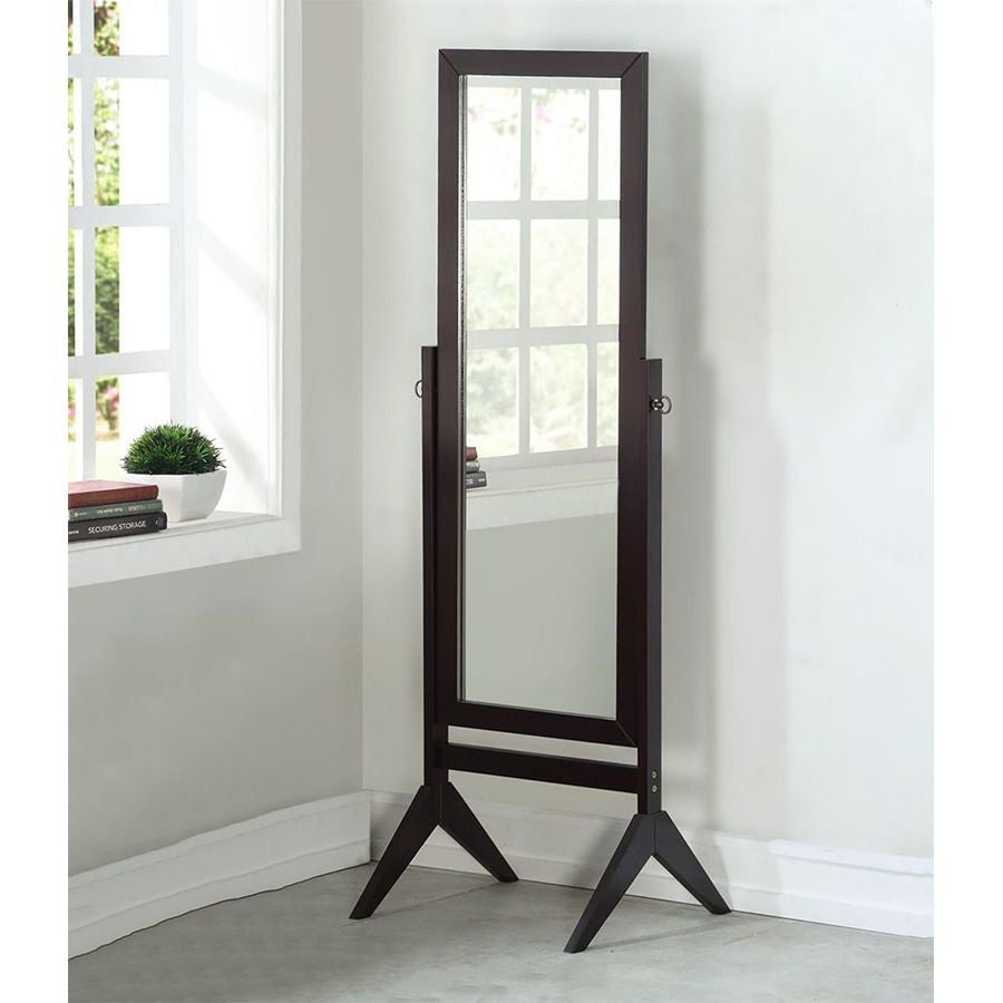 Wood Rectangular Cheval Floor Mirror, Free Standing Mirror