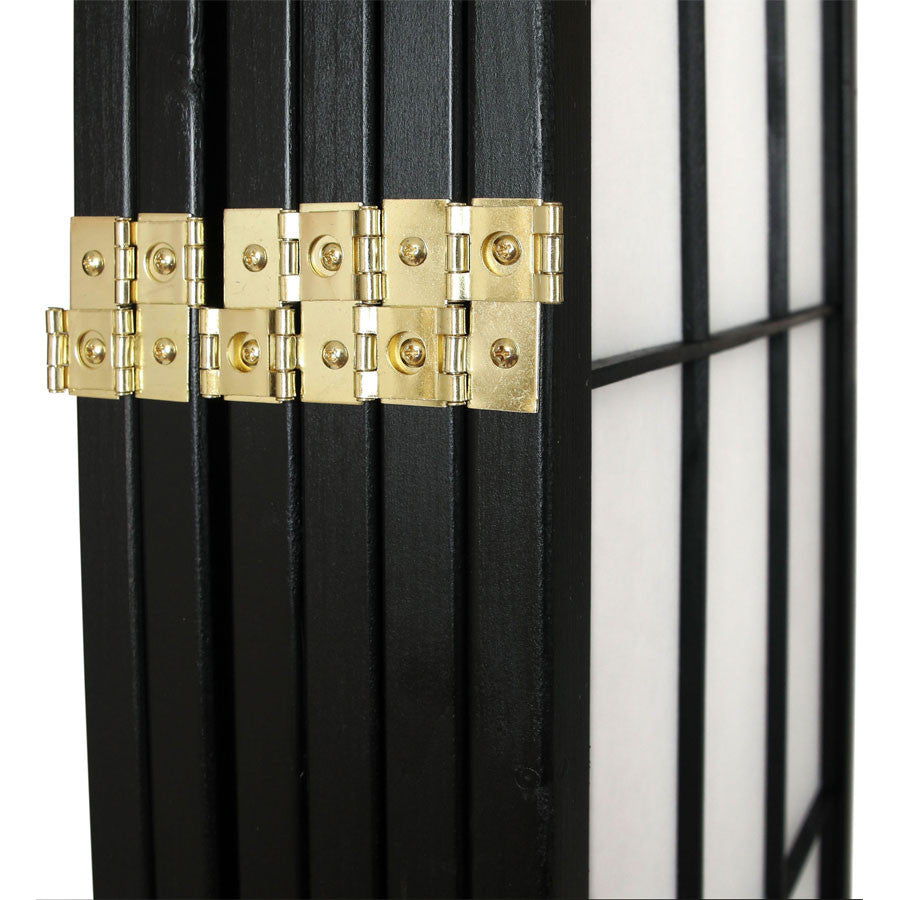 Room Divider 6 Panel Plum Blossom Screen Black Color