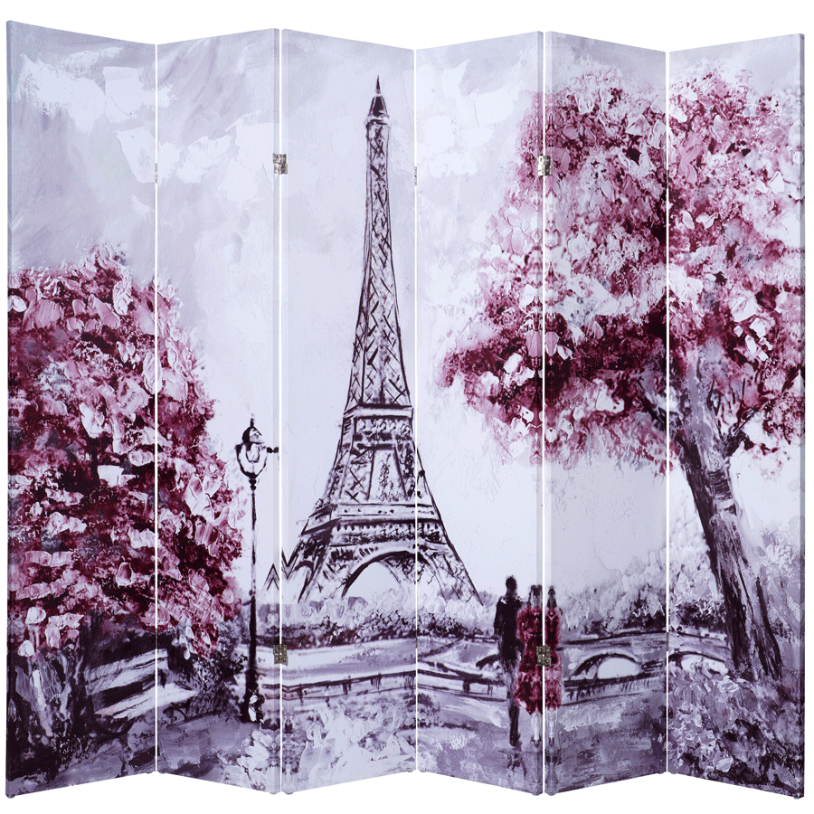 4 6 Panels Room Screen Divider Digital Print Eiffel Tower Paris Theme