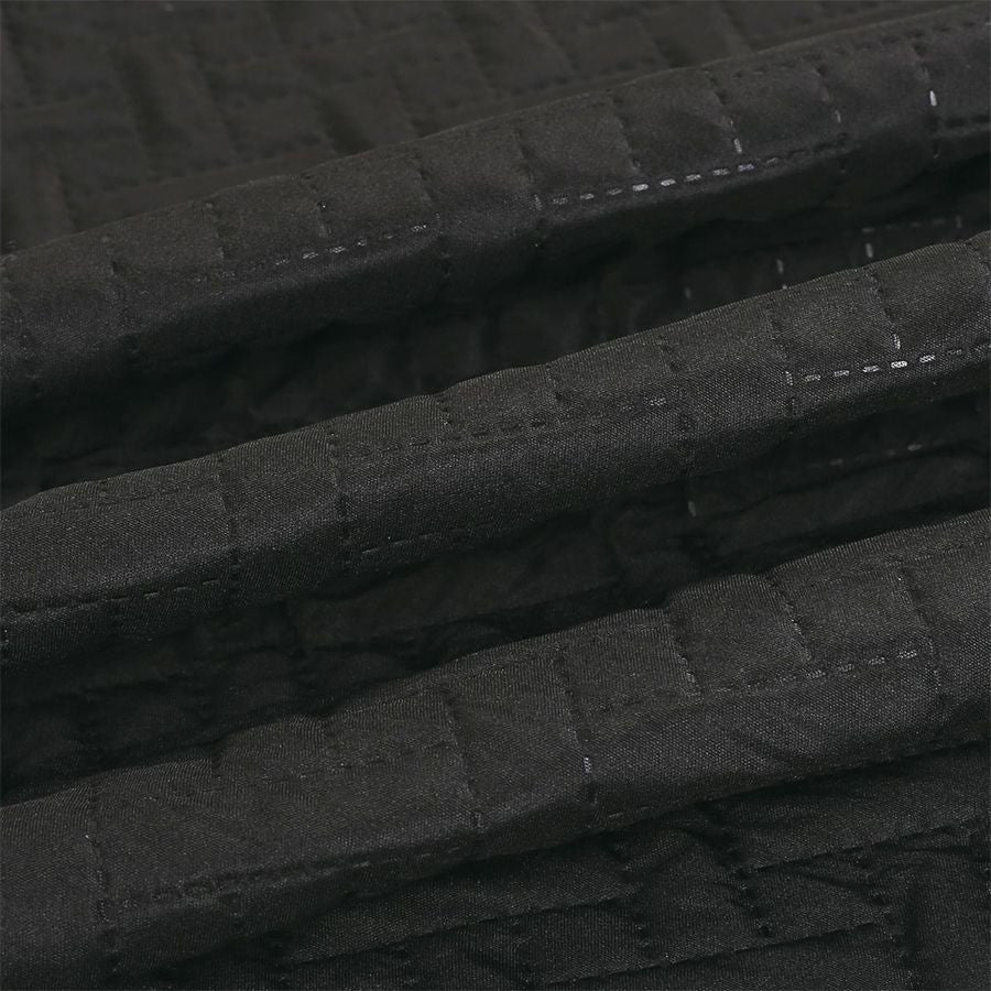 3 PC Squared Stitched Pinsonic Reversible Oversized Bedspread Black Color