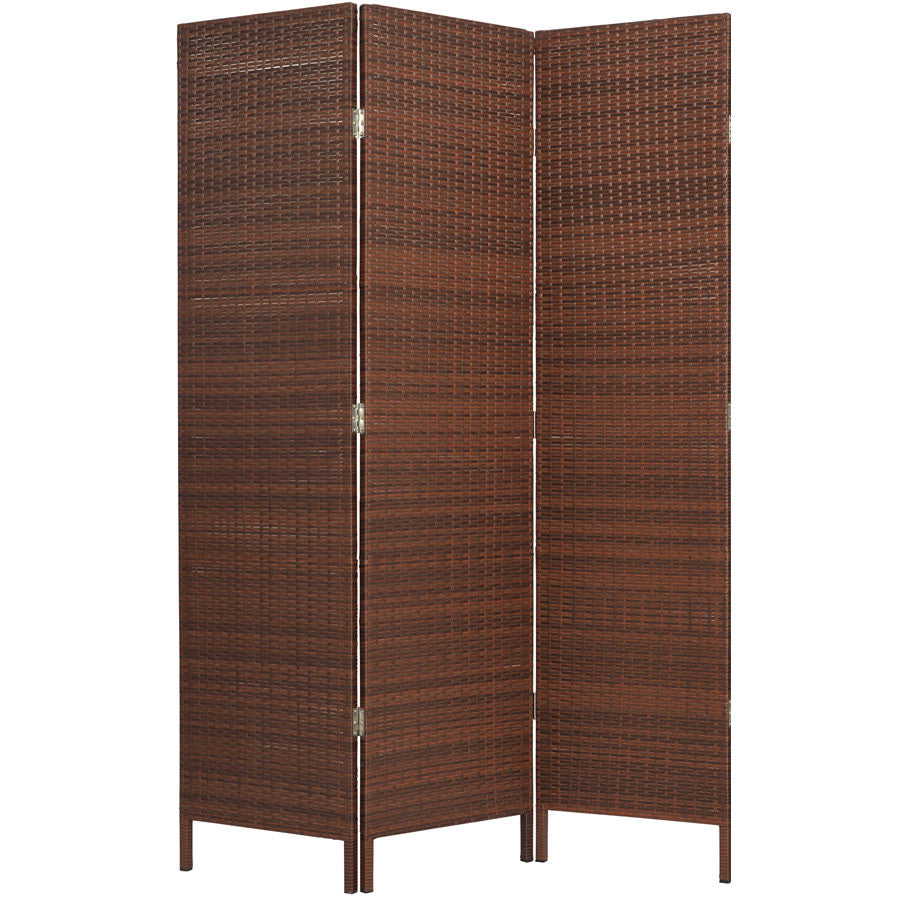 3 & 4 Panels Patio Outdoor Room Screen Divider Resin Wicker Brown