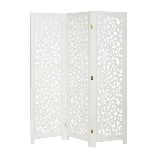 3 Panels Solid Wood Screen Room Divider Decorative Cutouts