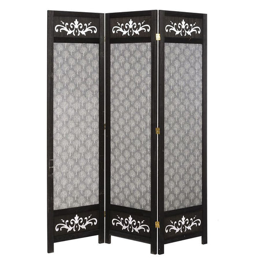 3 PanelScreen Room Divider Wood cutout and Printed Canvas