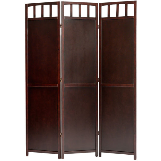 3 or 4 Panels Room Divider Privacy Screen Solid Wood  70" Tall Espresso