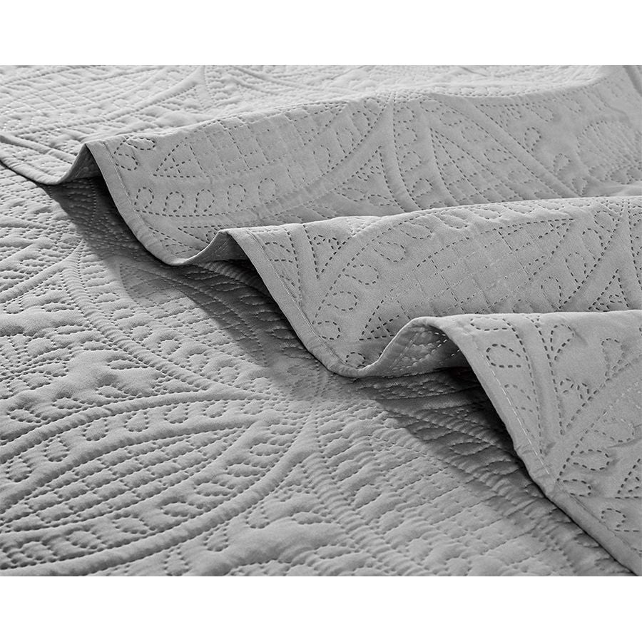 3 Pc Oversized Bedspread Coverlet Set Charcoal Color in USA, California, New York, New York City, Los Angeles, San Francisco, Pennsylvania, Washington DC, Virginia and Maryland