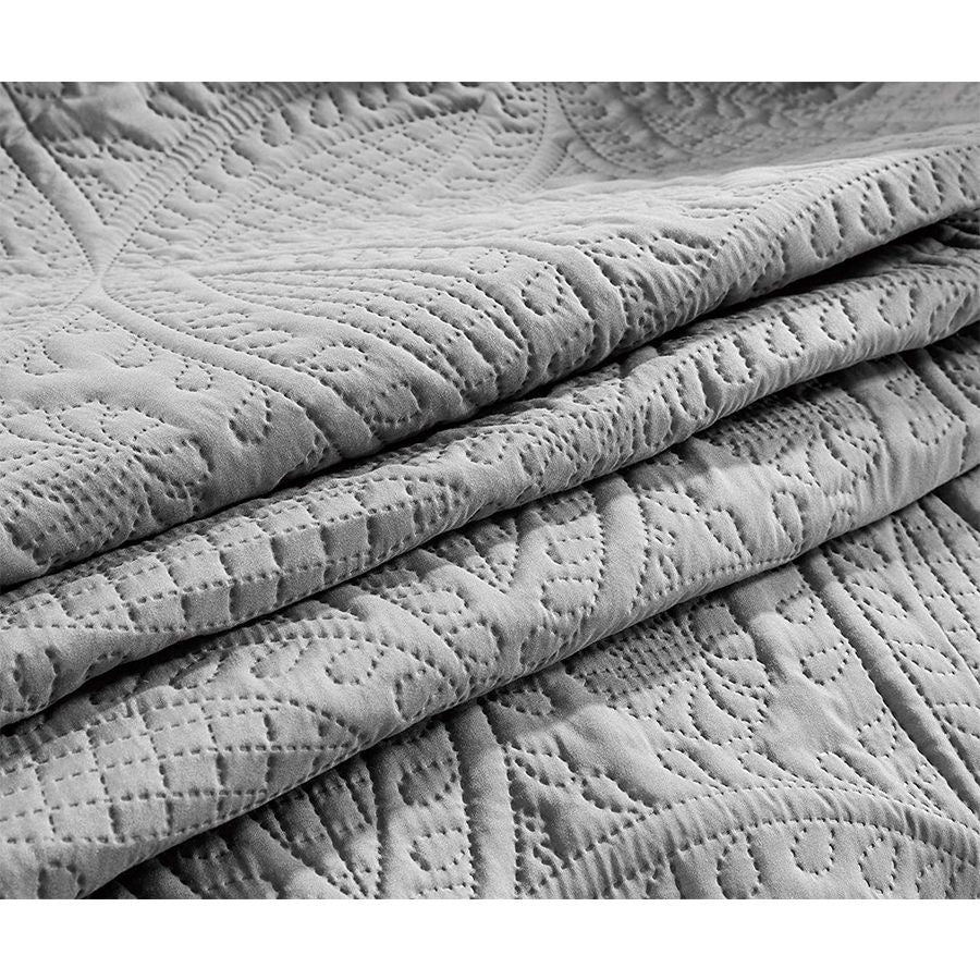 3 Pc Oversized Bedspread Coverlet Set Charcoal Color in USA, California, New York, NY City, Los Angeles, San Francisco, Pennsylvania, Washington DC, Virginia, Maryland