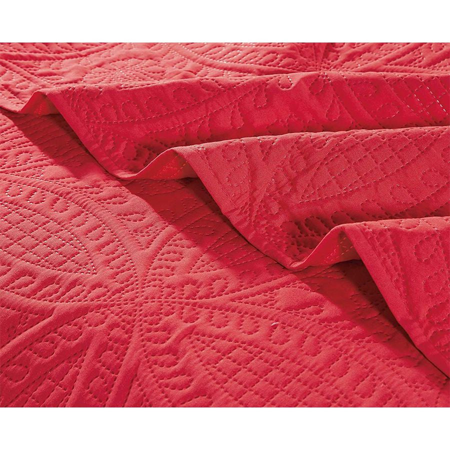 3 pcs Oversized Bedspread Coverlet Set Paradise Pink Color