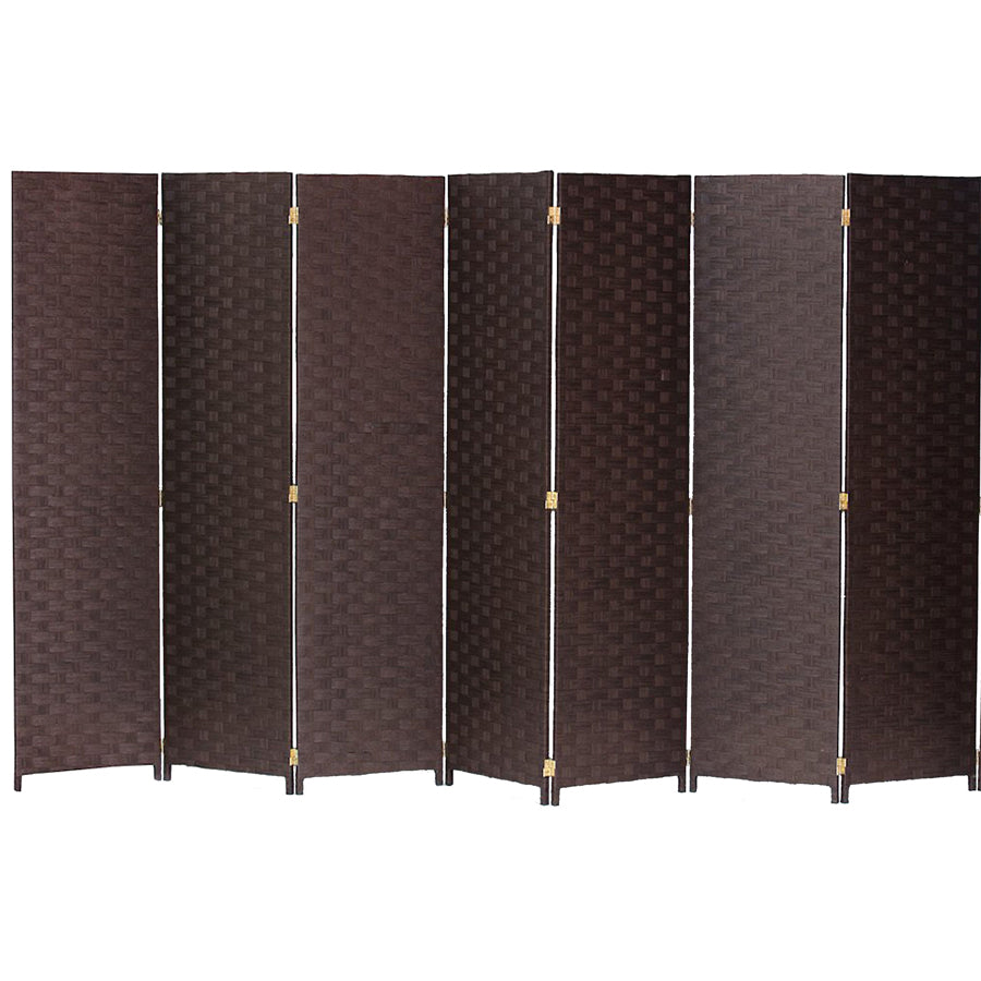 Bamboo Woven Panel Room Divider, Privacy Partition Screen, 7 Panels