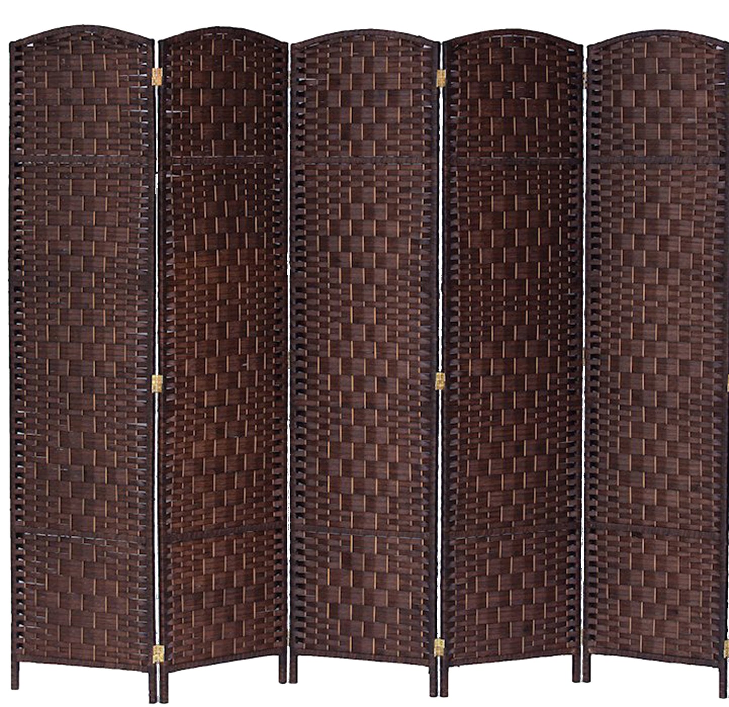5 Panel Room Divider Privacy Screen Diamond Weave Fiber
