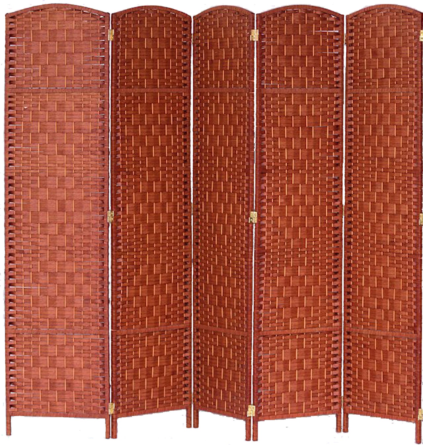 5 Panel Room Divider Privacy Screen Diamond Weave Fiber