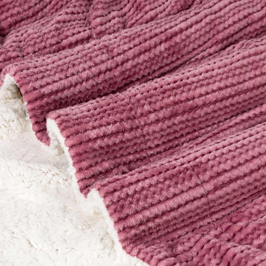Luxury Ultra Plush Fleece & Sherpa Throw Blanket  52” x 71”
