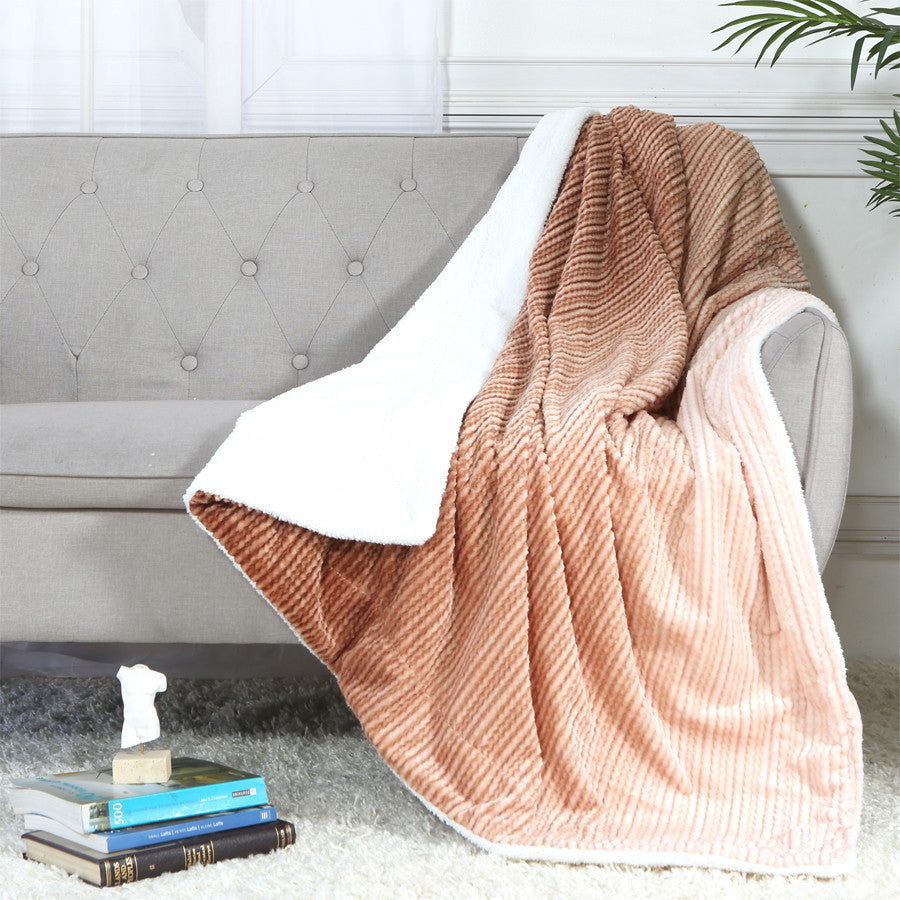 Luxury Ultra Plush Fleece & Sherpa Throw Blanket  52” x 71”