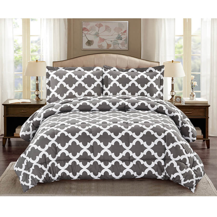 Down Alternative Ultra Soft Plush Microfiber Comforter Set Grey