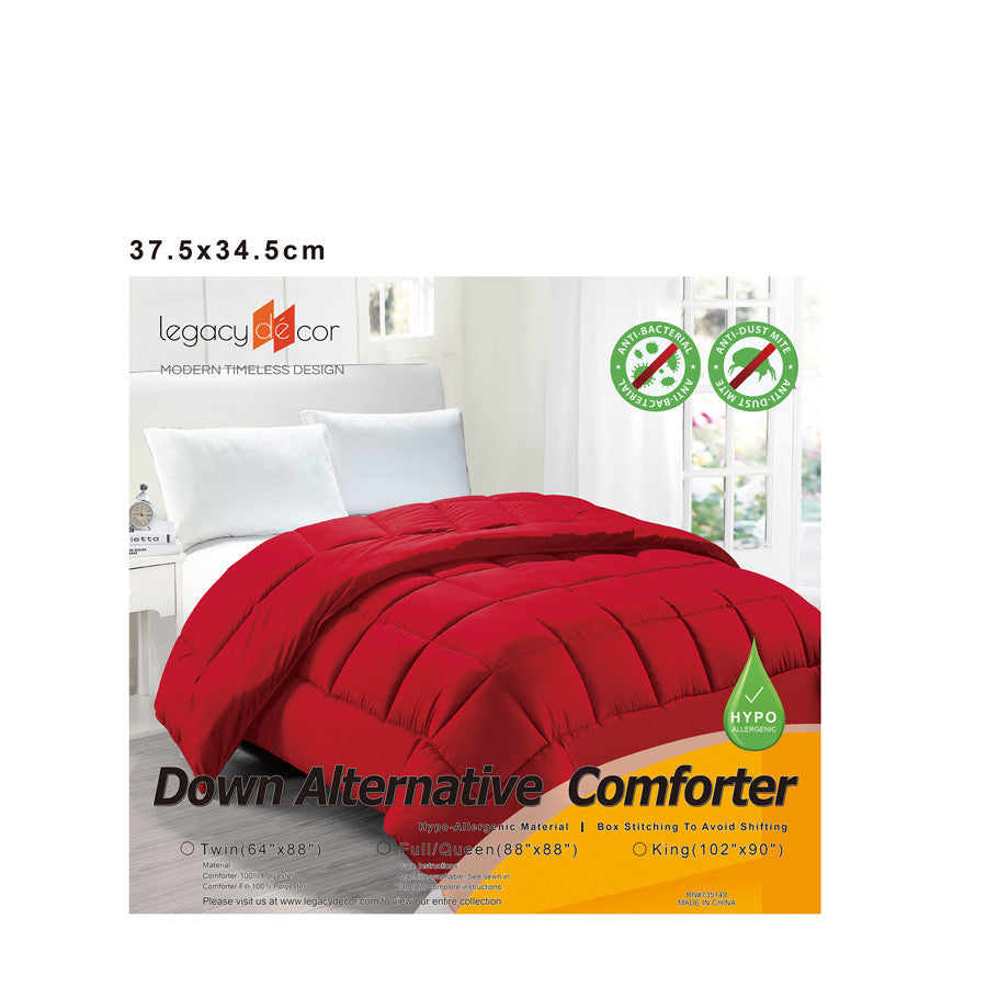 Down Alternative Hypoallergenic Comforter Red Color in USA, California, New York, Los Angeles, San Francisco, Pennsylvania, Washington DC, Virginia, Maryland