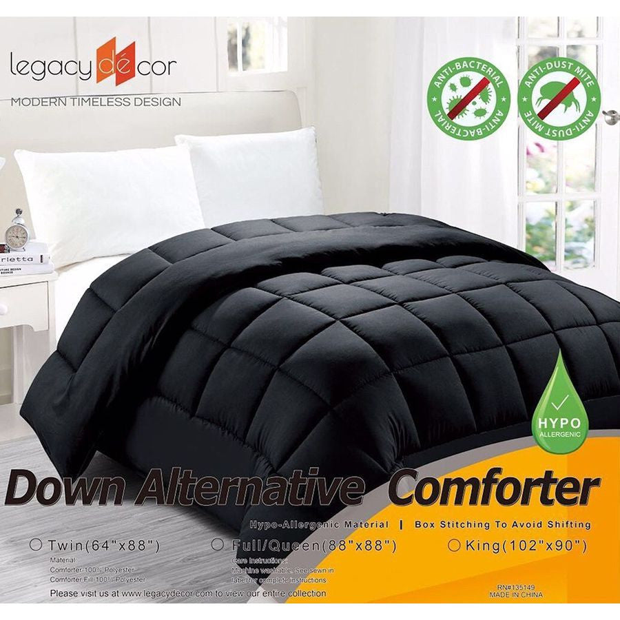 Down Alternative Comforter Hypoallergenic anti-dustmite anti-bacterial Black Color