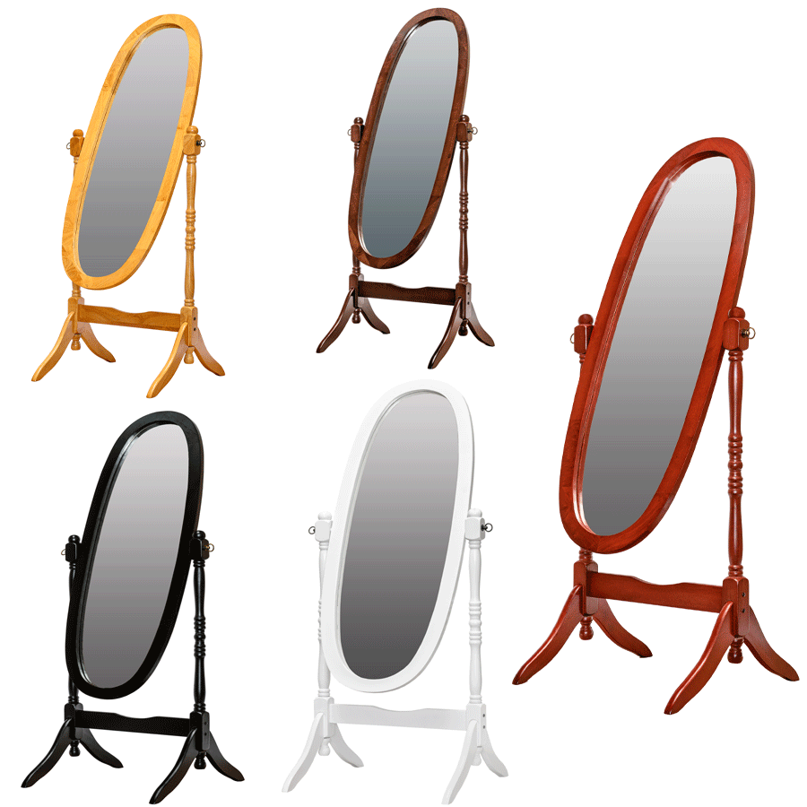 Swivel Full Length Wood Cheval Floor Mirror