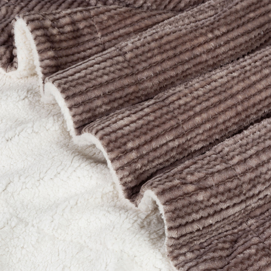 Luxury Ultra Plush Fleece & Sherpa Throw Blanket  52” x 71”