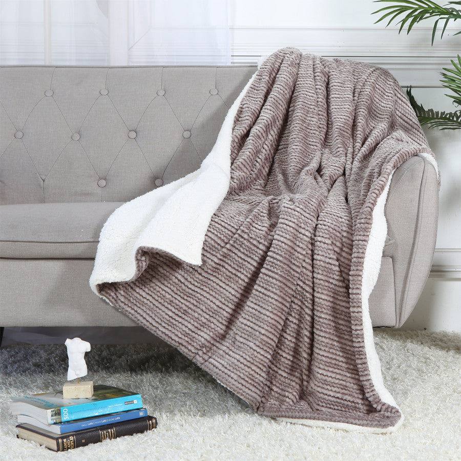 Luxury Ultra Plush Fleece & Sherpa Throw Blanket  52” x 71”
