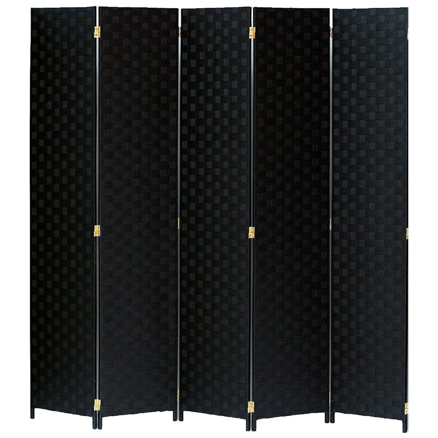 Room Divider 5 Panel Weave Design Fiber