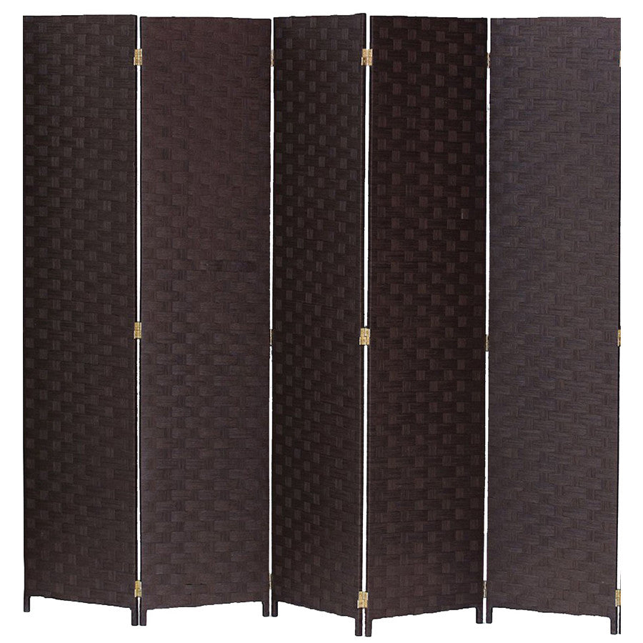 Room Divider 5 Panel Weave Design Fiber