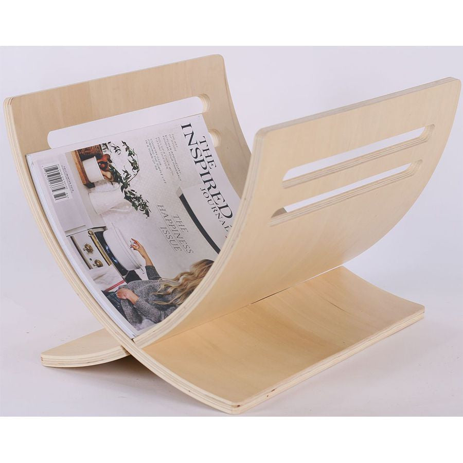 Solid Wood Magazine Holder, Natural Color