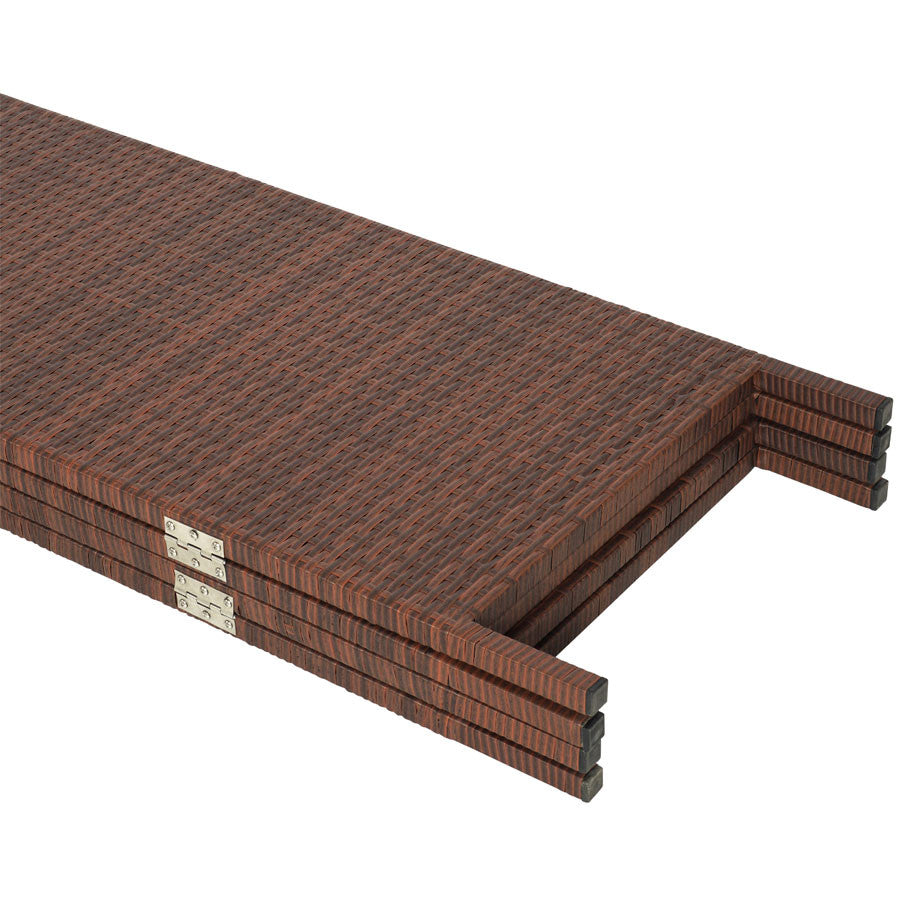 3 & 4 Panels Patio Outdoor Room Screen Divider Resin Wicker Brown