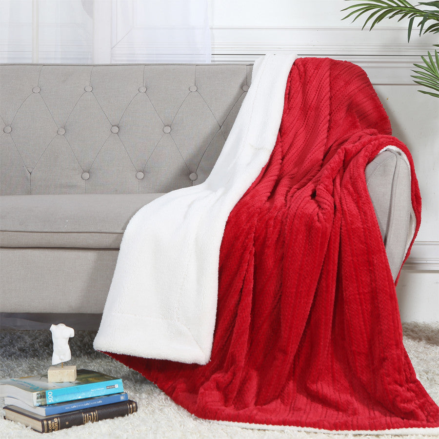 Luxury Ultra Plush Fleece & Sherpa Throw Blanket  52” x 71”