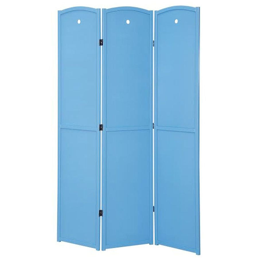Room Divider 3 Panel Solid Wood Blue