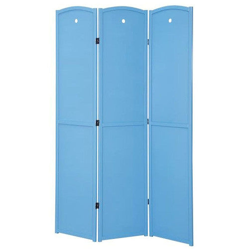 Room Divider 3 Panel Solid Wood Blue