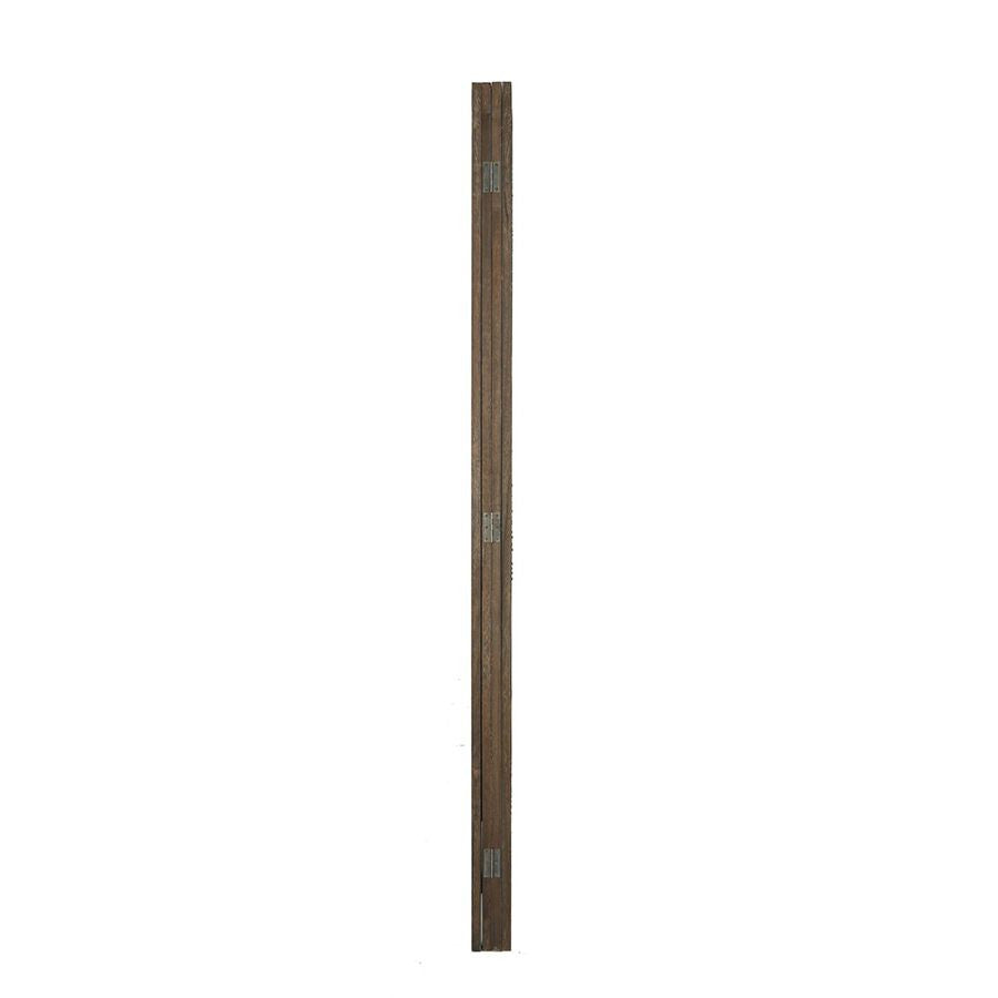 Room Divider 4 Panel Wood and Bamboo Weave Design Brown or White Color