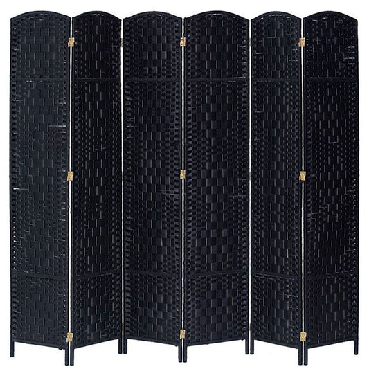 6 Panel Room Divider Privacy Screen Diamond Weave Fiber