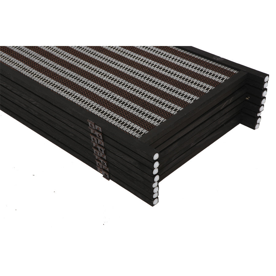 8 Panel Natural, Brown, Or Black Color Wood and Bamboo Weave Room Divider