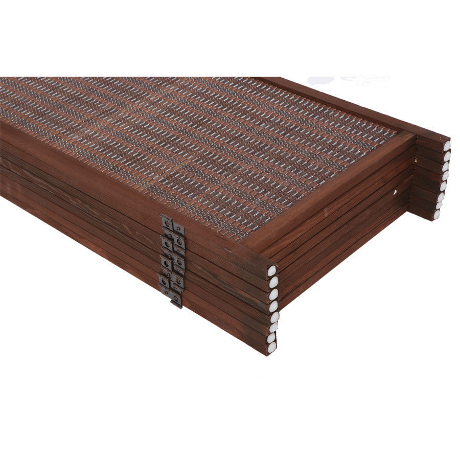 8 Panel Natural, Brown, Or Black Color Wood and Bamboo Weave Room Divider