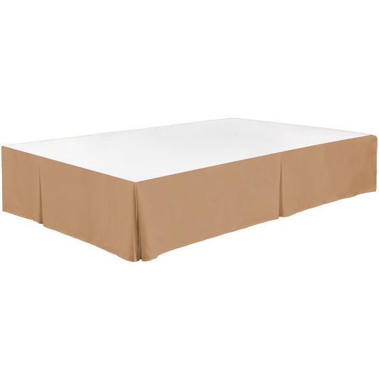 KHAKI Bed Skirt Dust Ruffle with Pleated Corners 100% Brushed Microfiber with 14” Drop in USA, California, New York, New York City, Los Angeles, San Francisco, Pennsylvania, Washington DC, Virginia, Maryland