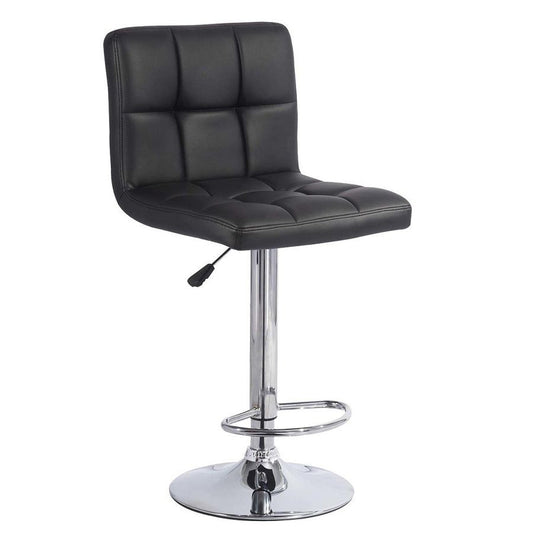 Set of 2 Adjustable Swivel Bar Stools Black Color