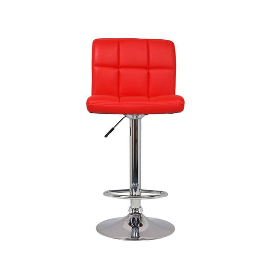 Set of 2 Adjustable Swivel Bar Stools  Red Color