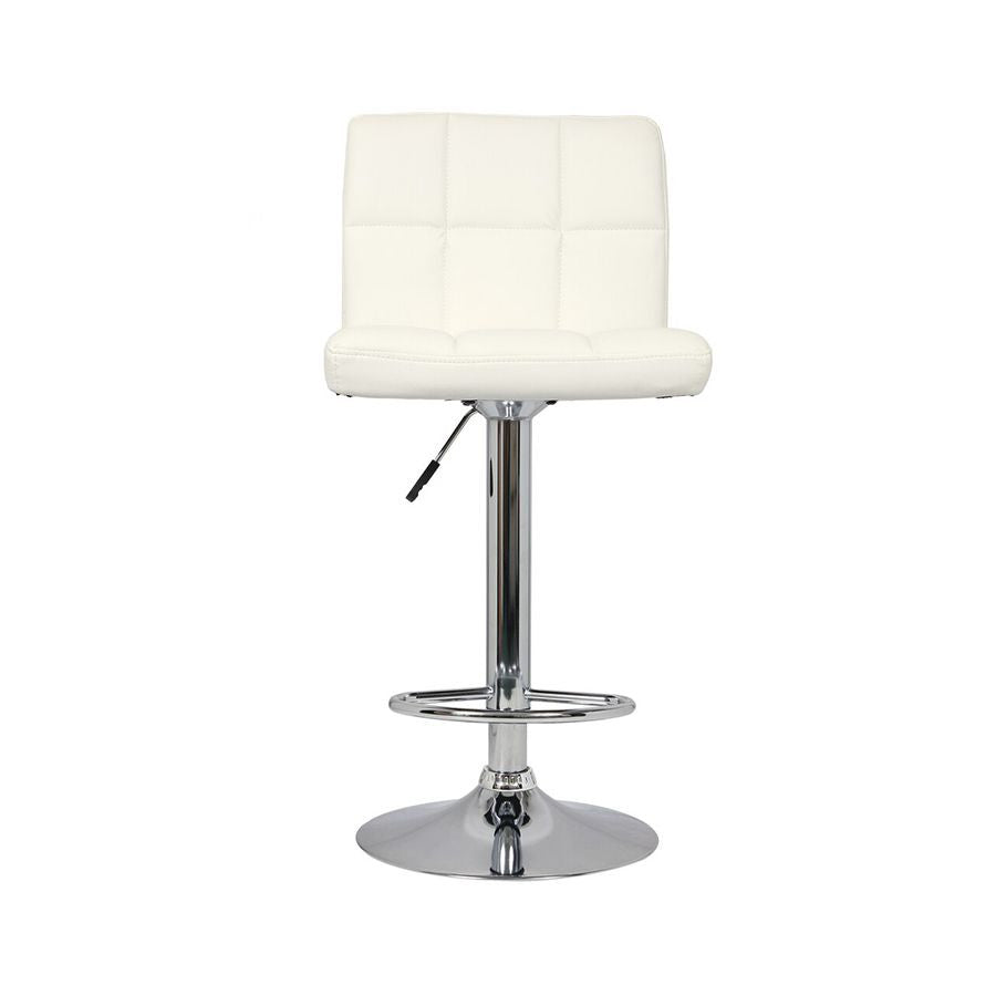 Set of 2 Adjustable Swivel Bar Stools  White Color