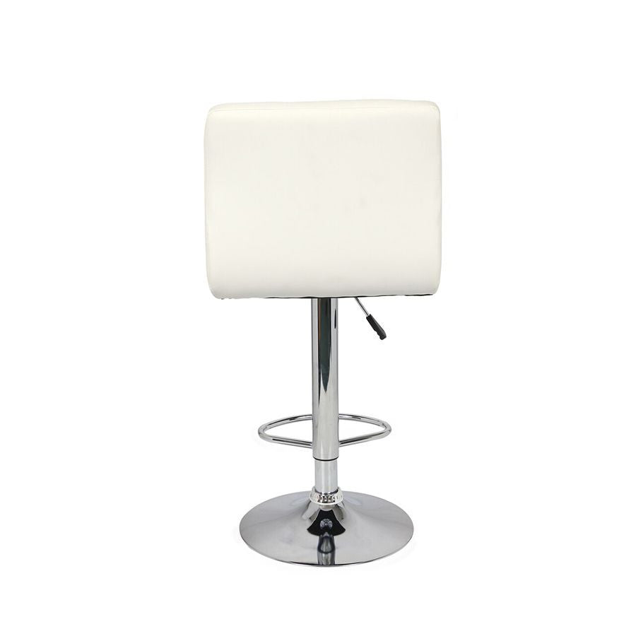 Set of 2 Adjustable Swivel Bar Stools  White Color
