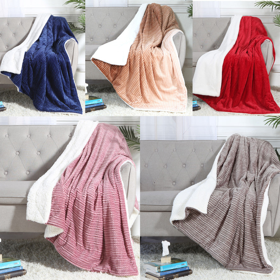 Luxury Ultra Plush Fleece & Sherpa Throw Blanket  52” x 71”
