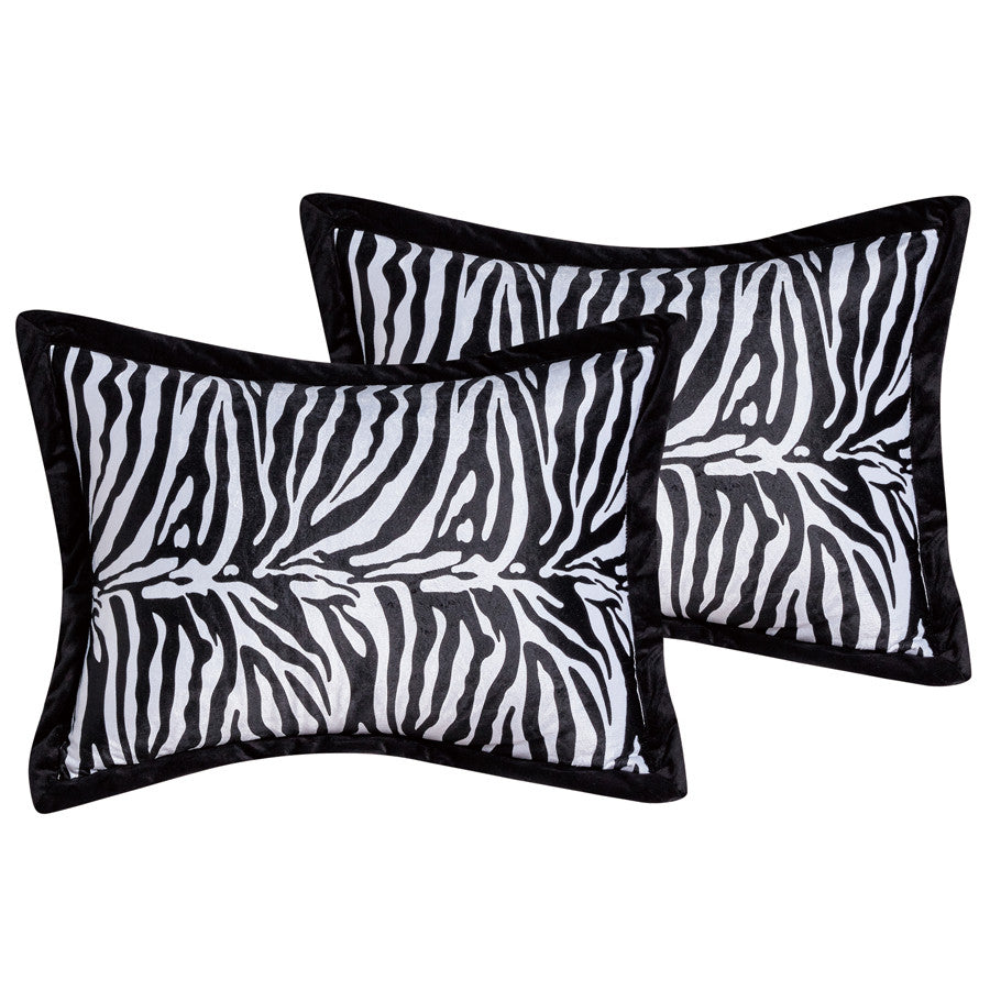 7 Pc Zebra Print Comforter Bedding Set