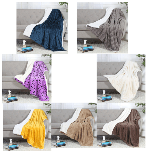 Soft Plush Throw Velour Fleece & Faux Fur